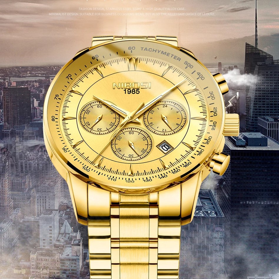 Reloj Nibosi Dorado Elegante